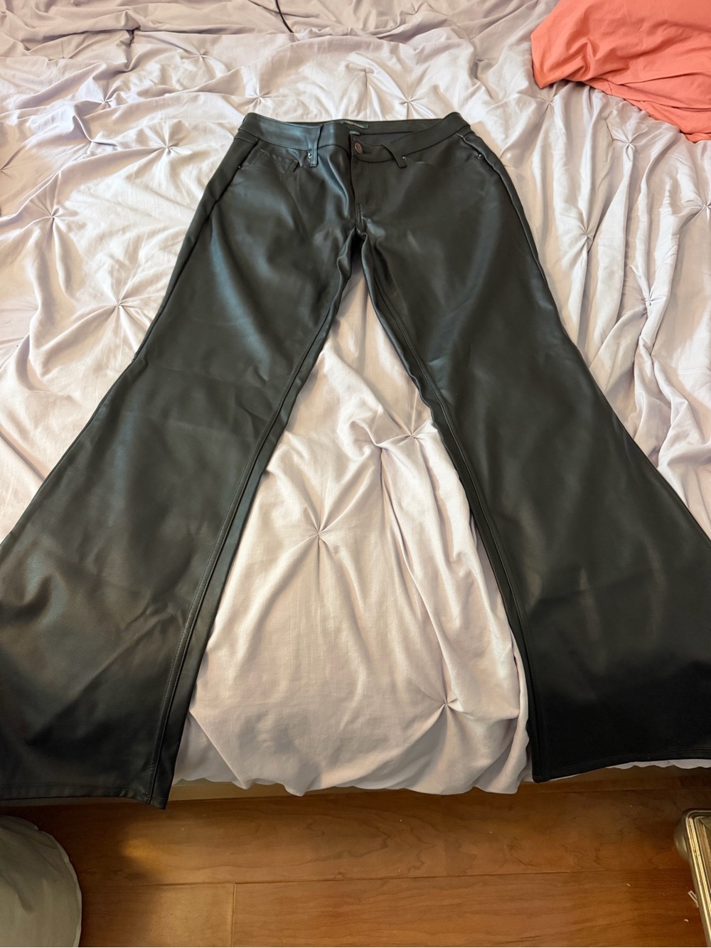 wild fable Black Faux Leather Flared Pants